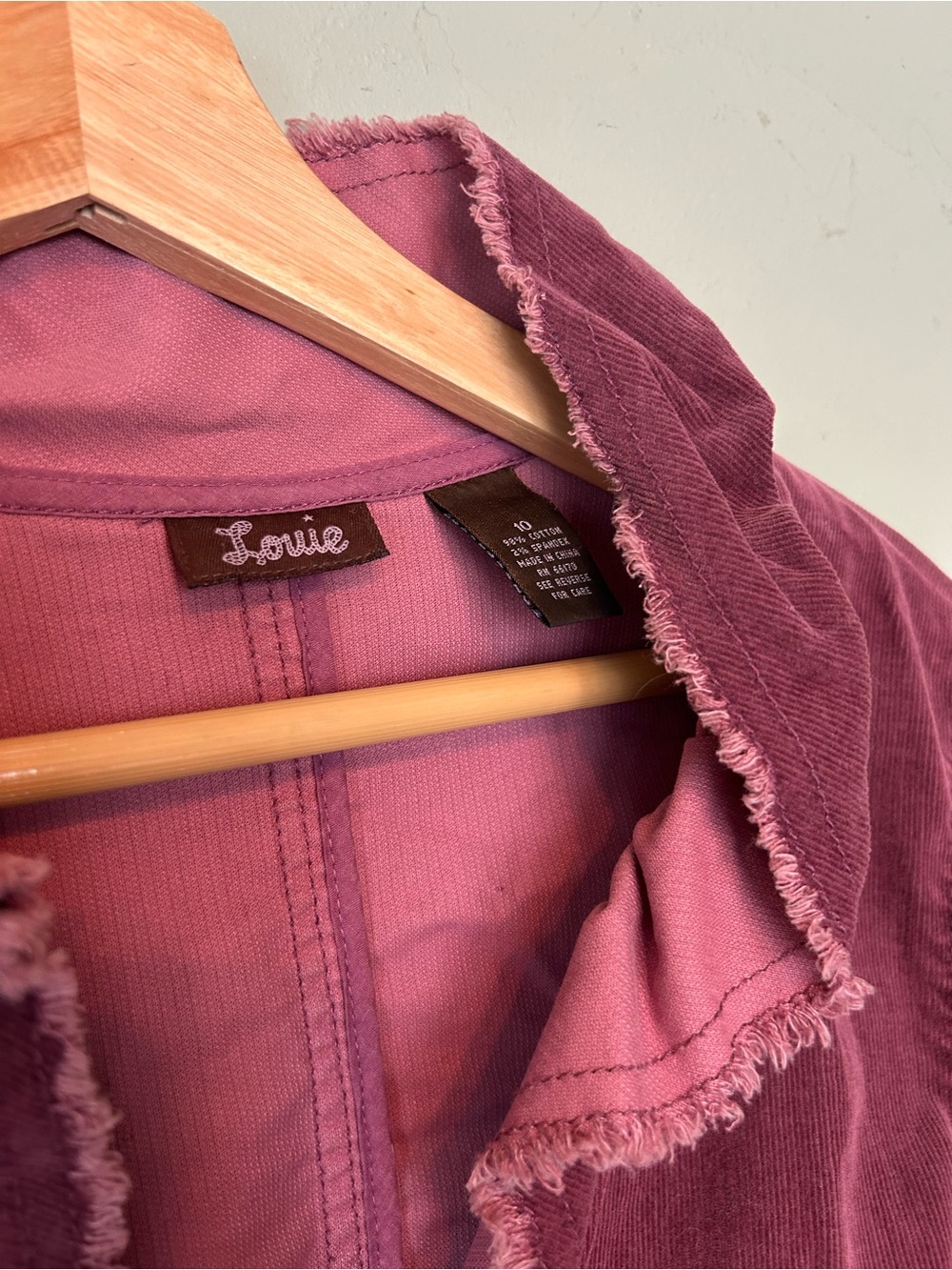 Berry Frayed Edge Corduroy Blazer - Picture 2 of 7